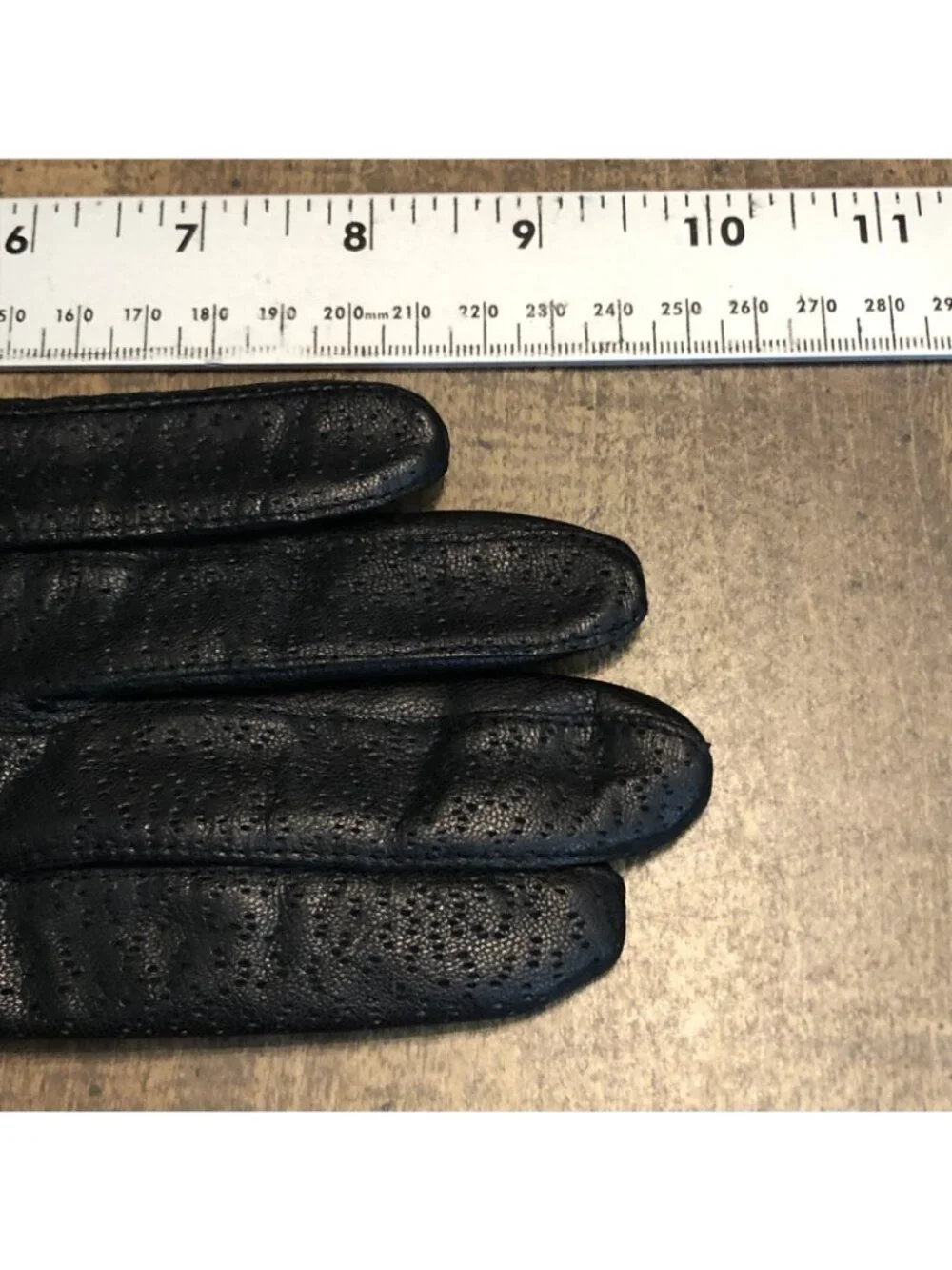 Fownes Black Leather Fleece Lined Winter Dress Driving Gloves Size 7 1/2